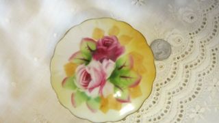 Vintage Lefton Porcelain Hand Painted Rose Trinket Dish