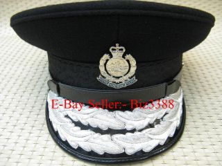 Obsolete British Colonial Royal Hong Kong Police Commissioner Visor Cap & Badge