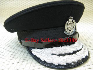 Obsolete British Colonial Royal Hong Kong Police Commissioner Visor Cap & Badge 3