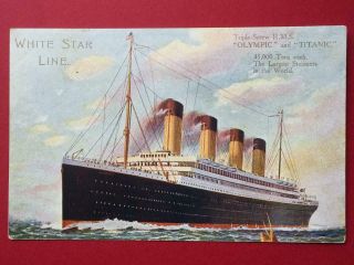 R.  M.  S.  Titanic - Olympic Post " Titanic " Sinking Postcard White Star Line