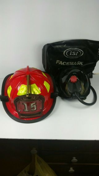 Cairns & Brothers 1010 Red Firefighter Helmet With Isi Face Mask