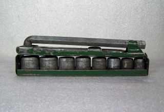 Hex Drive Socket Wrench & Holder Tool Set 11 Piece 12 Point Vintage Indestro?
