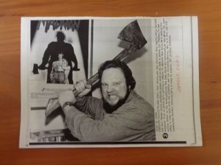 Vtg Wire Press Photo Actor And Producer Paul Ehlers Mad Man Ink & Steel Horror