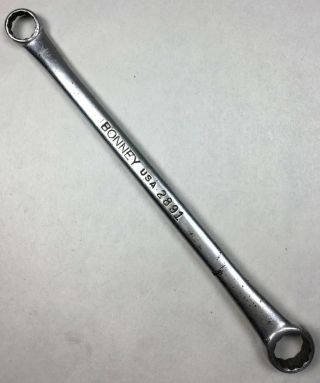Vintage Bonney Tools 2891 Double Box End Wrench 1/2 " X 9/16 " Bonaloy 12 Pt.  Usa