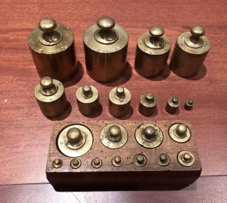 Large Set Of Brass Weights