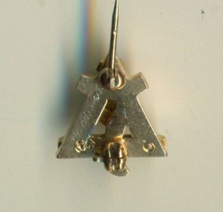 Very old Alpha Gamma Delta 18k 14k gold pearl diamond Allegheny pin badge - Wow 4