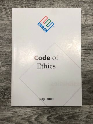 Enron Code Of Ethics Handbook Nyse Wall Street Real United States History