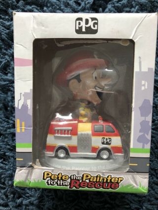 Pete The Painter To The Rescue Ppg Promo Fire Truck 2014 Bobblehead Nib
