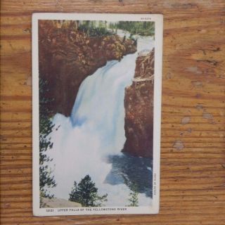 Vintage Postcard Upper Falls Of The Yellowstone River Yellowstone National Park