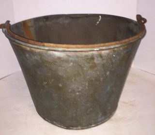 Antique Copper Apple Butter Kettle Bucket 3