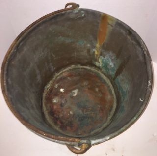 Antique Copper Apple Butter Kettle Bucket 5