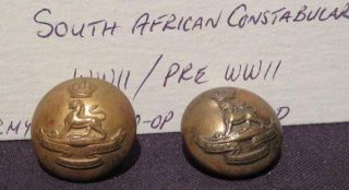 Obsolete South African Constabulary Wwii/pre - Wwii 20mm Brass Buttons