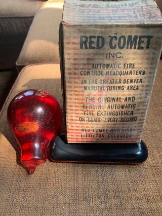 Old Vintage Antique Red Comet Fire Extinguisher Grenade