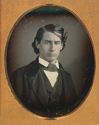 Very Handsome Young Gentleman With Tinted Face 1/9 Plate Daguerreotype E675