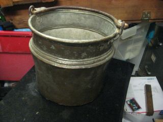 Vintage Primitive Hand Hammered Copper Bucket Pail 10 " Diameter X 9 - 1/2 " High