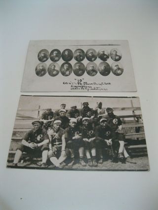 1908 & 1911 Santa Fe Railroad Rppc Baseball Team