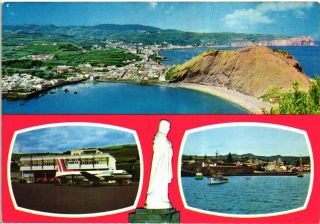 Azores Sata Airlines Douglas Dc 6 Aircraft At Faial Island Airport Postcard