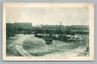 Public Square Scene Temple Texas—bell County Tx Antique Postcard Rpo 1912