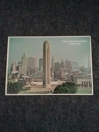 Vintage Postcard Liberty Memorial & Skyline Kansas City Mo