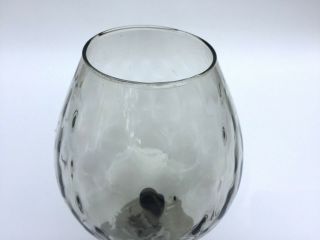 vintage glass vase / brandy snifter in smoke 1960 ' s 1970 ' s 4