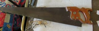 Vintage Saw Disston D - 7 Crosscut Full Etching 26 " 8 Tpi Hand Saw
