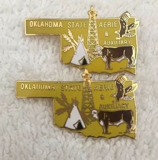 Fraternal Order Of Eagles Oklahoma Pins Set Of 2 F.  O.  E.
