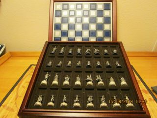 Franklin National Historical Society Civil War Pewter Chess Set