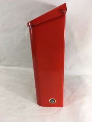 Post JH Products Vtg Red Swedem Metal Steel Wall Mount Mailbox 2