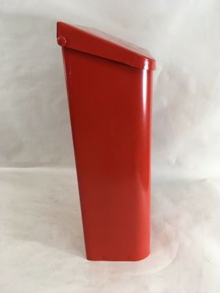 Post JH Products Vtg Red Swedem Metal Steel Wall Mount Mailbox 4