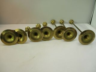 7 VTG Brass Candle Holders Candlesticks Tapered Tulip Graduated Wedding 5