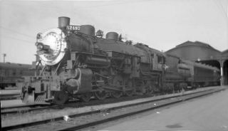 Southern Pacific Railroad Pacific Locomotive - 4 - 6 - 2 2487 - 1947 Negative