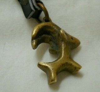 Vintage Miniature Brass Ram Animal Figurine Keyring Keychain 3