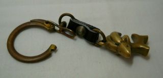 Vintage Miniature Brass Ram Animal Figurine Keyring Keychain 4