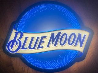 Large Blue Moon Neon Led Beer Bar Light Sign 23  X18