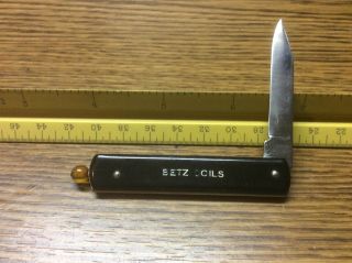 G Schrade Pull Ball Knife Slide Pat 11 - 9 - 27 10 - 19 - 44 Betz Coils Ad Unusual