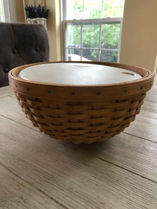 Longaberger 9 " Small Bowl Basket Protector & Lid