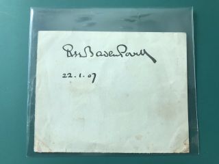 Boy Scout 1907’s Baden Powell Signature