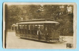1910 Brandywine Springs Wilmington De Rppc Peoples Railway Trolley Delaware