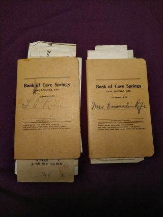 (2) 1913 Bank Of Cave Springs,  Ark,  L.  P.  Rife Banking Book