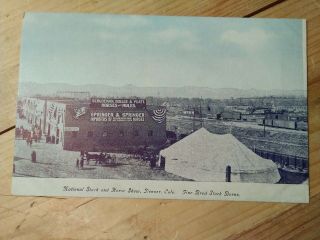 Antique Postcard Denver Colorado National Stock And Horse Show Great Signs