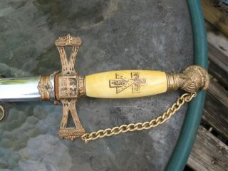 HENDERSON AMES Ca 1890s Masonic Knights Templar Sword & Scabbard - 98 - NEAR 2