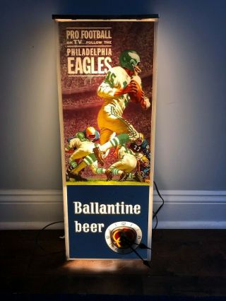 Rare Vintage Ballantine Philadelphia Eagles Advertising Beer Light Sign