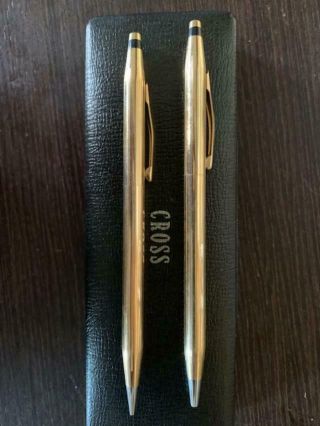 Cross 14k Solid Gold Ballpoint Pen & Mechanical Pencil Set