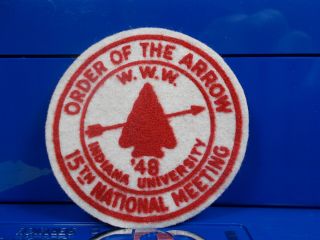 1948 National Order Of The Arrow Conference Indiana Noac Felt Patch - Real