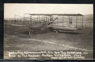 Curtiss Airplane Hammondsport Ny Real Photo 1909 L33