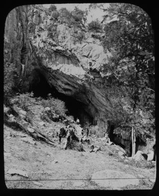 Antique Magic Lantern Slide Entrance To The Wombeyan Caves C1890 Photo Australia