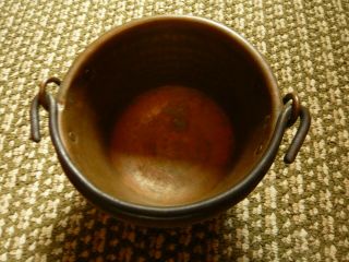 Antique Copper Candy Pot Kettle Cauldron Fudge Pot Heavy Gage Weight Over 33 Oz.
