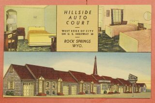 Dr Who C1950s Hillside Auto Court Motel Rock Springs Wy 40065