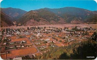 1950s Osburn North Idaho Birdseye Hall Dexter Postcard 1161