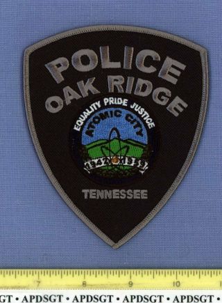 Oak Ridge Tennessee Sheriff Police Patch Atomic City Nuclear Power Atom Logo